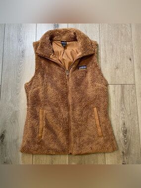 Patagonia Los Gatos Fleece Vest Brown Teddy Shag Sherpa Cozy Layer Medium M